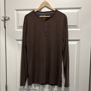 Jachs Men's Chocolate Brown Long Sleeve Henley